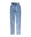 Isabel Marant Étoile Denim-effect High-waist Wide-leg Trousers In Blue