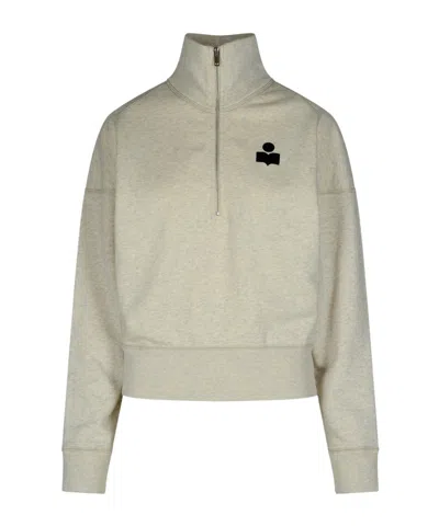 ISABEL MARANT ÉTOILE ISABEL MARANT ÉTOILE ROSS LOGO-FLOCKED ZIP-UP SWEATSHIRT