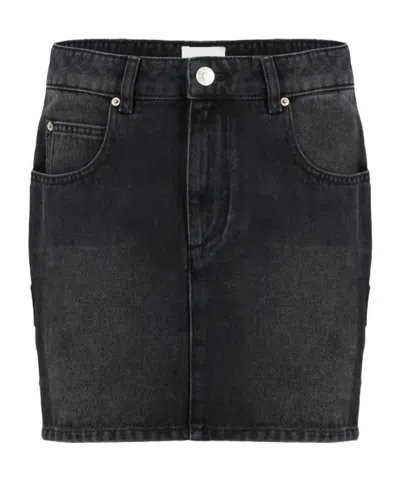 ISABEL MARANT ÉTOILE ISABEL MARANT ÉTOILE STESSY LOGO-PATCH DENIM SKIRT