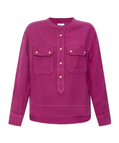 ISABEL MARANT ÉTOILE ISABEL MARANT ÉTOILE TECOYO HIGH LOW HEM BLOUSE