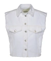 Isabel Marant Étoile Isabel Marant Tyra Raw-cut Edge Denim Vest In White