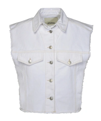 ISABEL MARANT ÉTOILE ISABEL MARANT TYRA RAW-CUT EDGE DENIM VEST