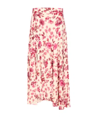 Isabel Marant Étoile Isabel Marant X Sakura Floral Printed Slit Long Skirt In Pink