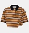 Isabel Marant Étoile Isalyne Striped Cotton Polo Shirt In Brown