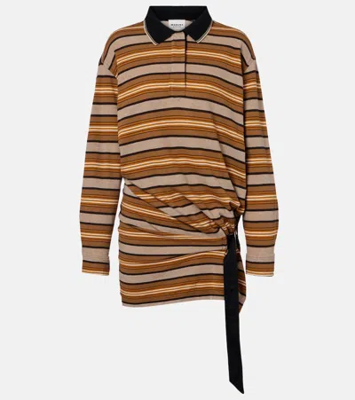 Isabel Marant Étoile Isabel Marant Etoile Striped Cotton Polo Dress In Brown