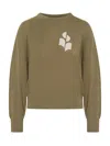 Isabel Marant Étoile Relaxed Fit Long Sleeve Jersey Top With Ribbed Details In Green