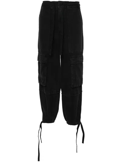 Isabel Marant Étoile Ivy Tapered Cargo Jeans In Black