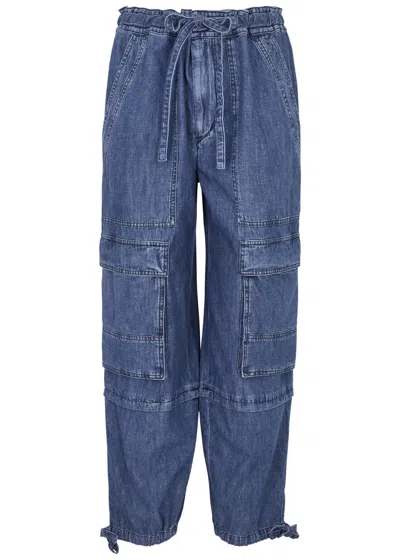 Isabel Marant Étoile Ivy Tapered-leg Cargo Jeans In Blue
