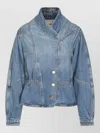 Isabel Marant Étoile Jacket High Collar Front Pockets Stitch Detailing In Blue