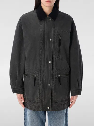 Isabel Marant Étoile Kimelia Coated Cotton Jacket In Black