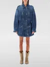 Isabel Marant Étoile Denim Coat Featuring Adjustable Waist In Blue