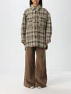 Isabel Marant Étoile Check Pattern Asymmetric Hem Coat In Kaki