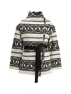 Isabel Marant Étoile Josialo Belted Frayed Cotton-blend Jacquard Jacket In Multicolour