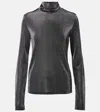 Isabel Marant Étoile Jadia Jersey Lamé Turtleneck Top In Black
