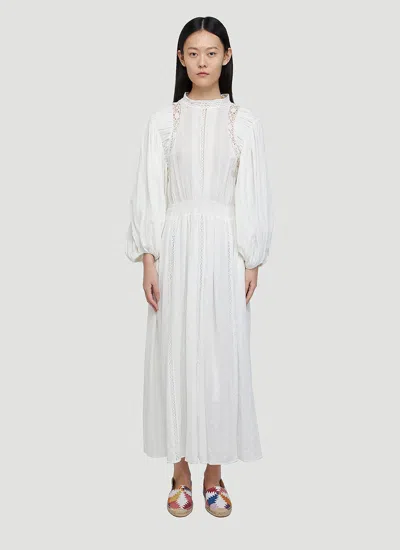 Isabel Marant Étoile Jaena Broderie Anglaise Dress In White
