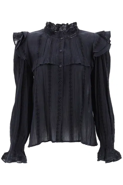 Isabel Marant Étoile Jatedy Shirt With Jacquard Details In Black