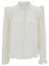 ISABEL MARANT ÉTOILE 'JATEDY' WHITE SHIRT WITH VOLANT IN COTTON BLEND WOMAN