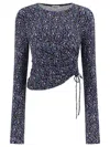 Isabel Marant Étoile Jazzy Viscose Blend Long Sleeve Top In Blue