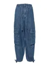 Isabel Marant Étoile Medium Blue Drawstring Cargo Jeans In Blue