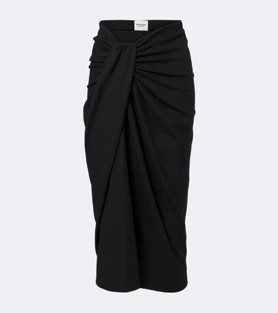 Isabel Marant Étoile Jeldia Draped Midi Skirt In Black