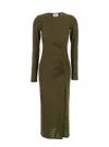 Isabel Marant Étoile Form-fitting Midi Dress With Gathered Side Draping In Brown