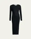 Isabel Marant Étoile Black Draped Jersey Jelina Long Dress In Black