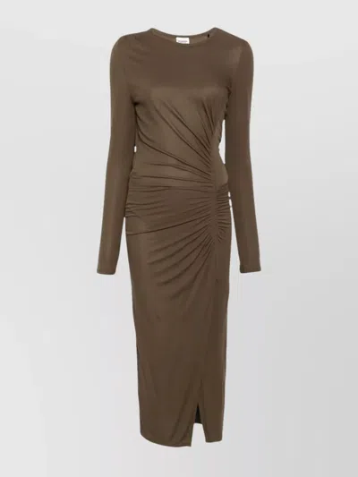 Isabel Marant Étoile Jelina Long Sleeve Ruched Side Slit Dress