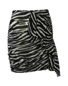 Isabel Marant Etoile Jerine Ruffled Zebra Print Skirt In Black Viscose In Black