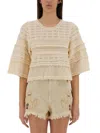 Isabel Marant Étoile Azelia Knit Blouse In Beige