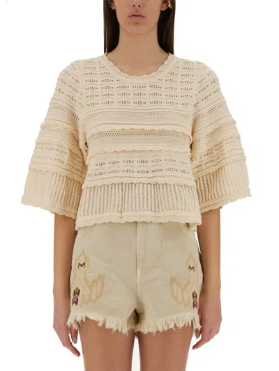 Isabel Marant Étoile Isabel Marant Etoile Azelia Openwork Knit Sweater In Neutral