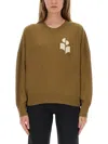 Isabel Marant Étoile Relaxed Fit Long Sleeve Jersey Top With Ribbed Details In Brown