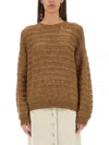 Isabel Marant Étoile Marant Etoile Long-sleeved Crewneck Sweater In Brown