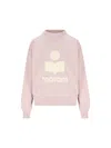 Isabel Marant Étoile Pink Cotton Blend Moby Logo Sweatshirt In Pink