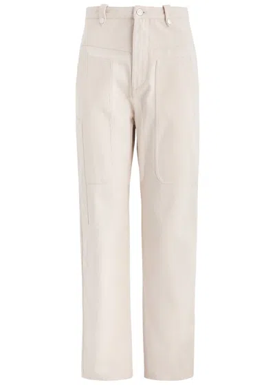 Isabel Marant Étoile Jilda Straight-leg Cotton-canvas Trousers In Ecru