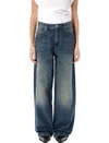 Isabel Marant Étoile Joanny Denim Trousers Belt Loops In Faded Blue