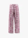 Isabel Marant Étoile Marant Etoile Women Joanny Denim Trouser With Ikat Print In Pink