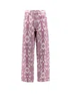 Isabel Marant Étoile Marant Etoile Women Joanny Denim Trouser With Ikat Print In Pink