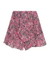 Isabel Marant Étoile Jocadia Abstract-print Ruffled Shorts In Pink