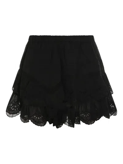 Isabel Marant Étoile Jocadia Floral-lace Shorts In Black