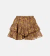 Isabel Marant Étoile Jocadia Floral Tiered Cotton Voile Shorts In Green