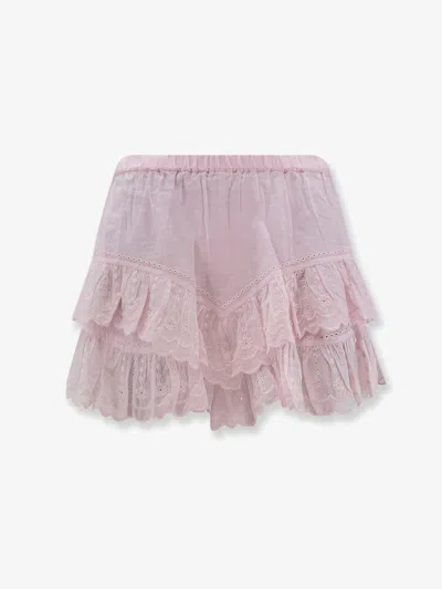 Isabel Marant Étoile Jocadia Organic Cotton Lace Tiered Shorts In Multi