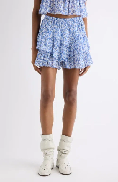 Isabel Marant Étoile Jocadia Ruffle Cotton Miniskort In Blue