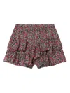 Isabel Marant Étoile Jocadia Ruffled Floral-pattern Shorts In Brown