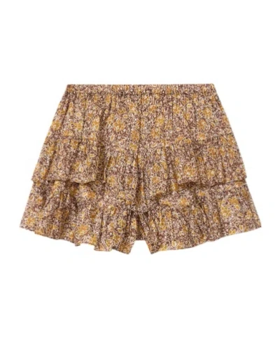 Isabel Marant Étoile Jocadia Ruffled Shorts In Brown