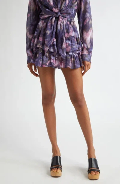 Isabel Marant Étoile Jocadia Tiered Cotton Skort In Multi
