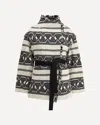 Isabel Marant Étoile Josialo Belted Frayed Cotton-blend Jacquard Jacket In White