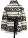 Isabel Marant Étoile Josialo Belted Frayed Cotton-blend Jacquard Jacket In Neutrals