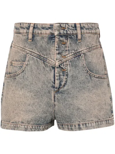 Isabel Marant Étoile Stonewash Denim Shorts In Pink