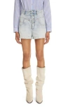 Isabel Marant Étoile Jovany High-rise Jean Shorts In Light Blue
