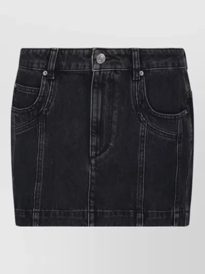 Isabel Marant Étoile Juana Ga Skirt Back And Side Pockets In Black